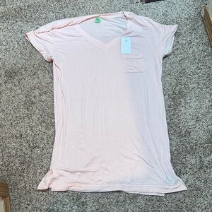 Honeydew Light Pink V-Neck Pocket Night gown